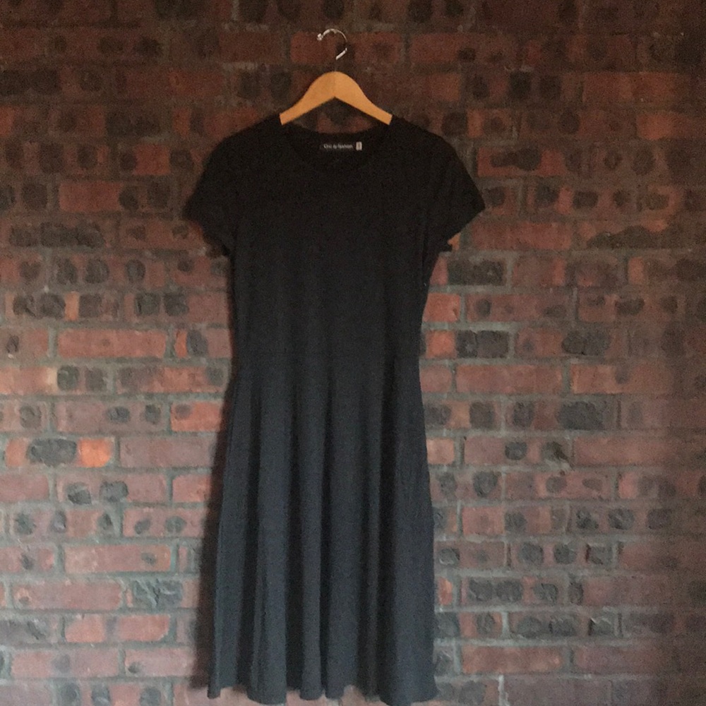 Oxiuly Black A-line Short Sleeve Dress. Size M.